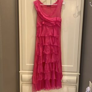 Super fun silk pink dress, Key West style!! Size small - medium